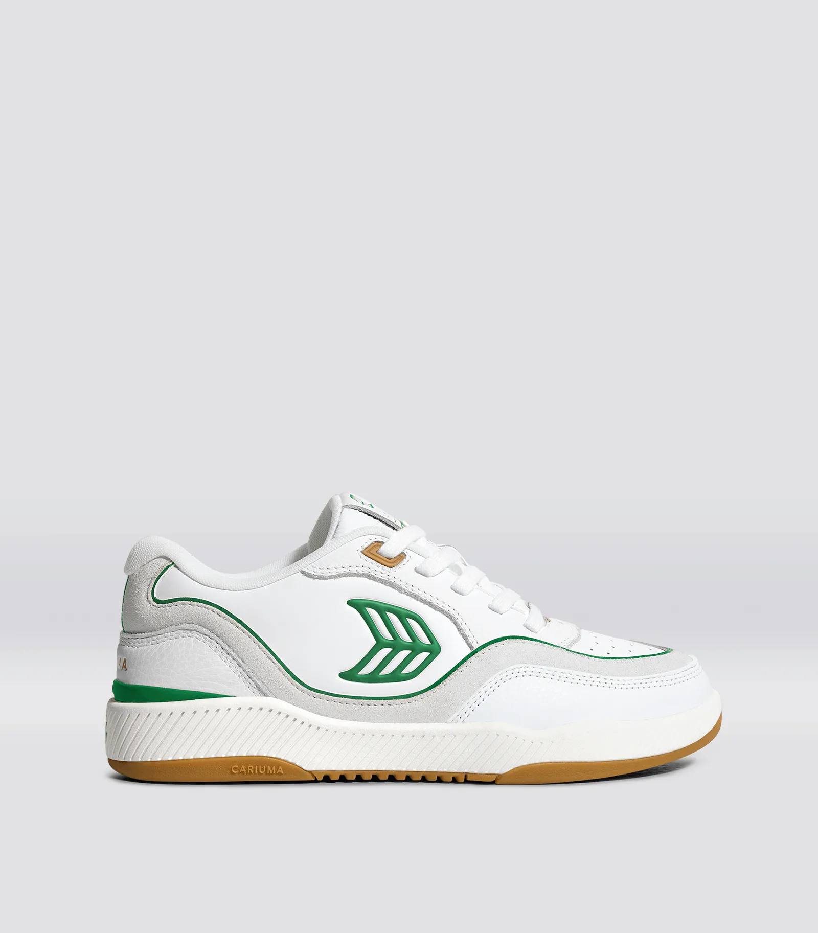 UBA Gum White Leather Green Logo Sneaker Men