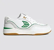 UBA Gum White Leather Green Logo Sneaker Men