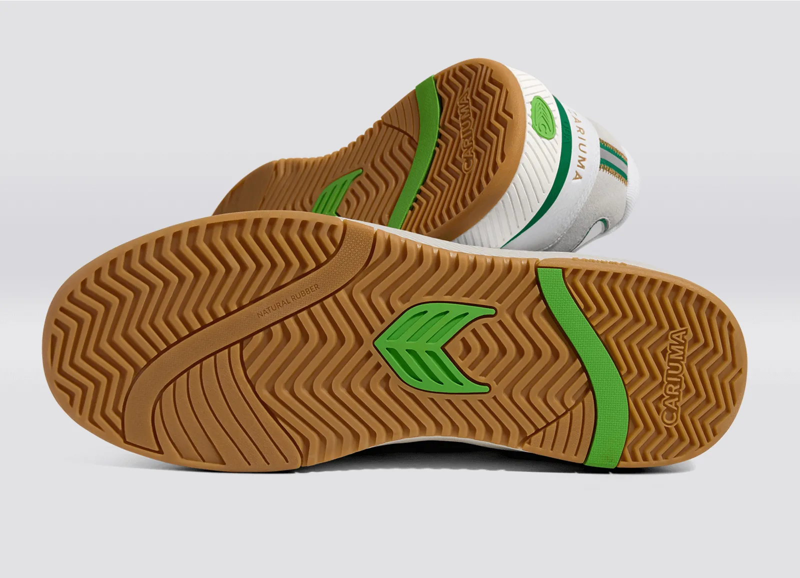 UBA Gum White Leather Green Logo Sneaker Men