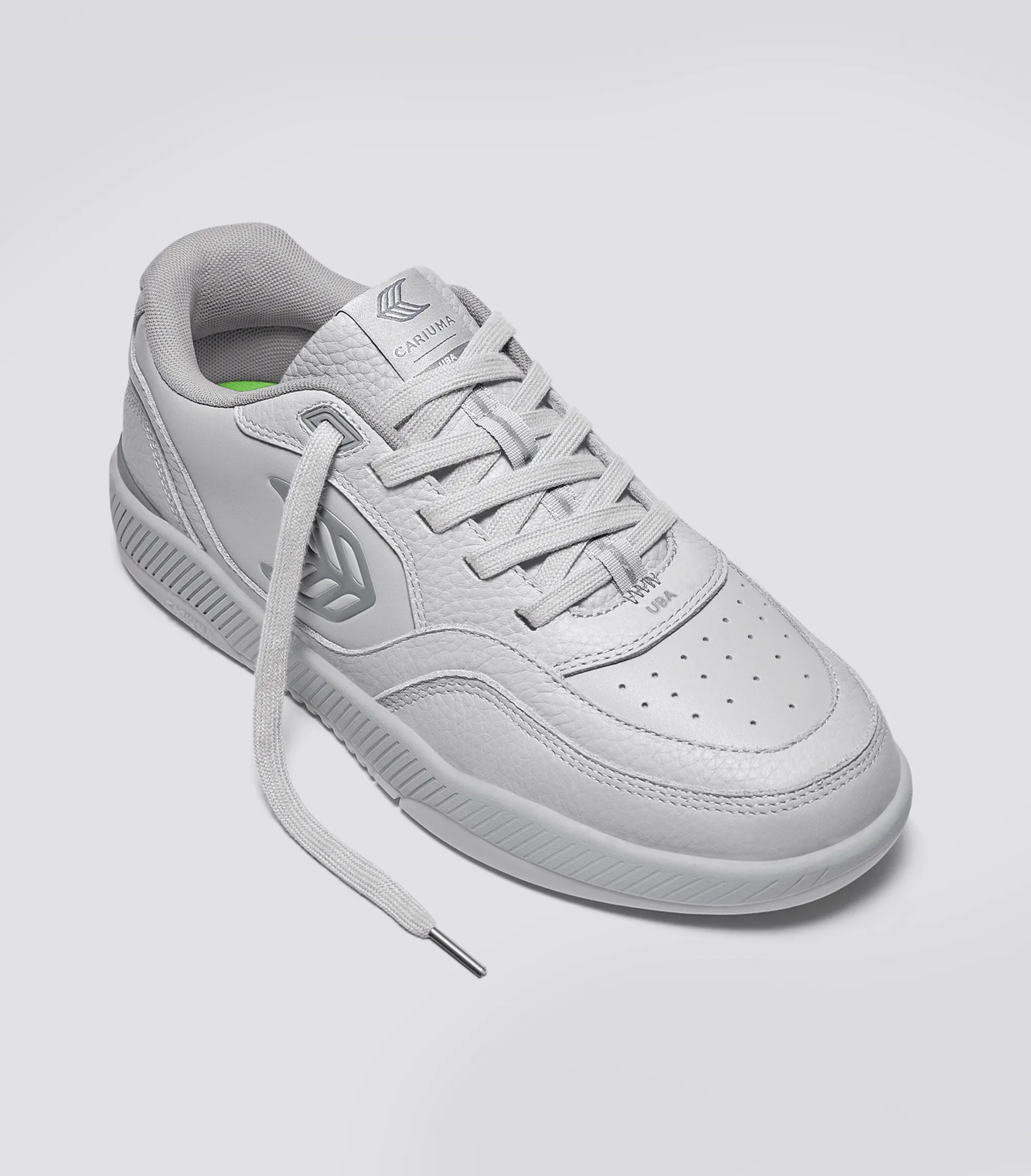 UBA Onyx Grey Leather Steel Grey Logo Sneaker Women