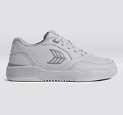 UBA Onyx Grey Leather Steel Grey Logo Sneaker Women