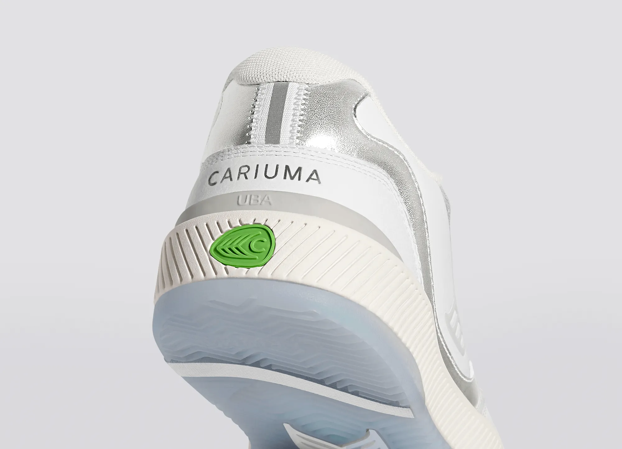 UBA White Leather Metallic Accents Ice Logo Sneaker Women