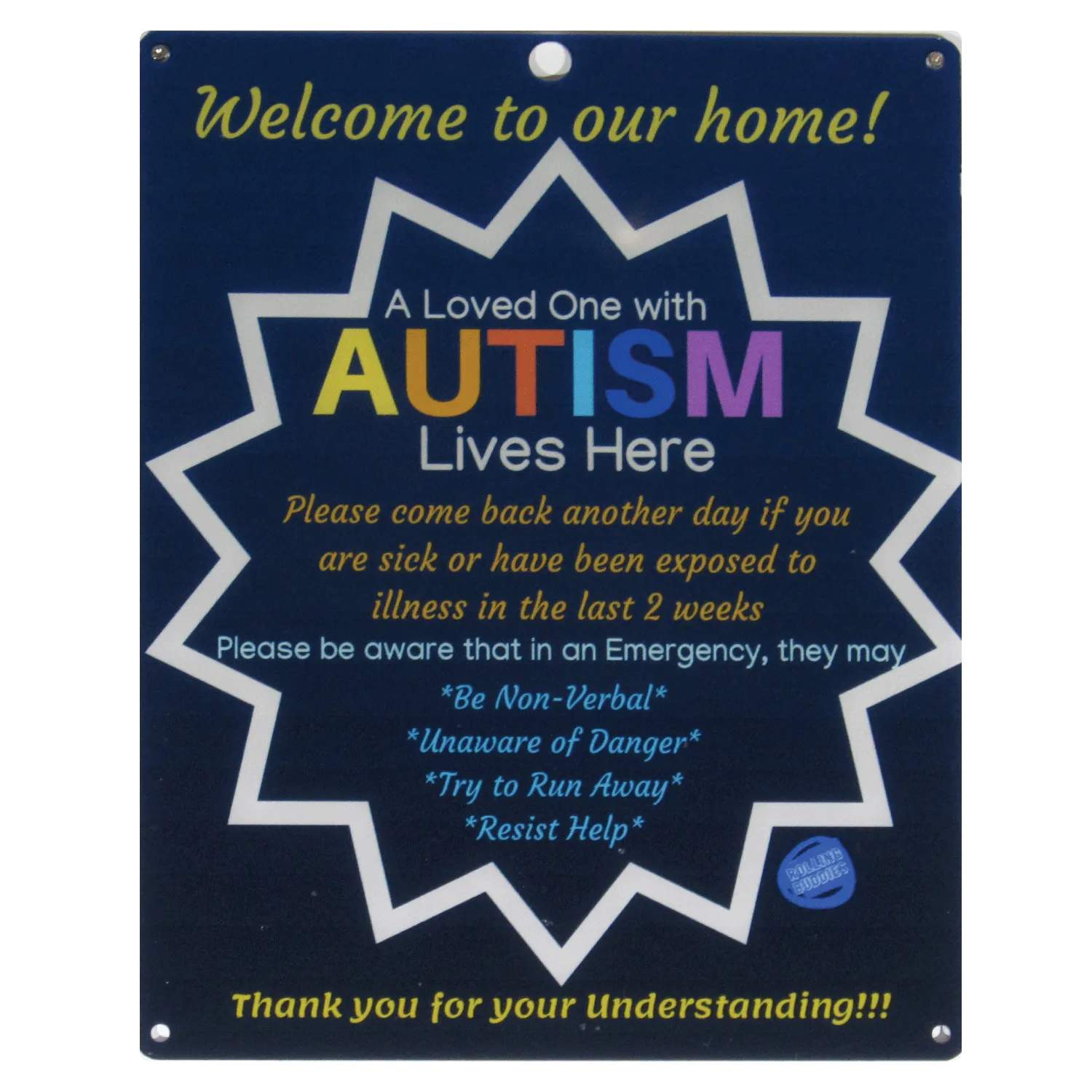 Ultimate Bundle Keychain, Dark Blue Autism Plastic Door Sign and Plastic Car Sign
