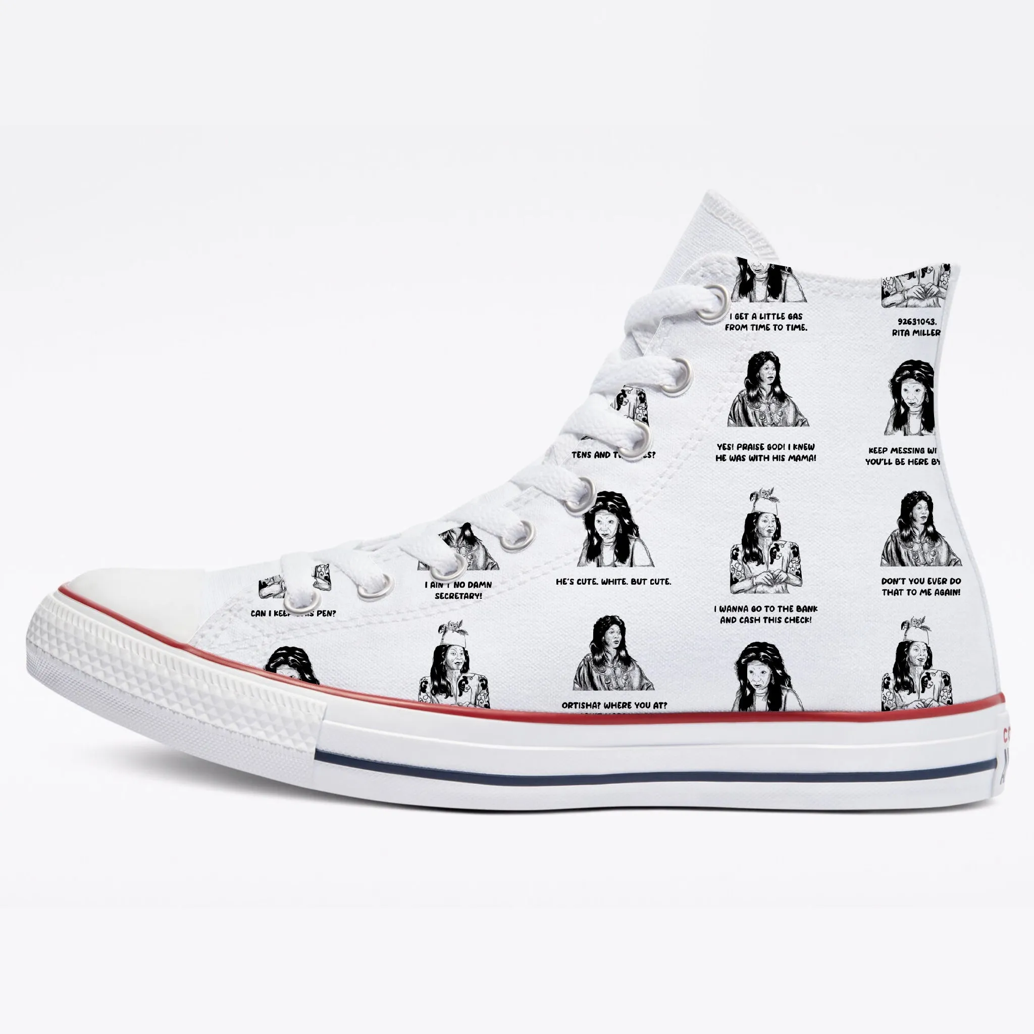 US Men's size 10.5 White High Top Chuck Taylor - Custom Order