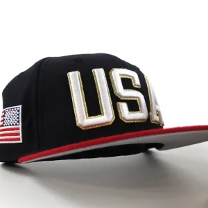 USA 59Fifty New Era Fitted Hats (Olympics Color Gray Under Brim)