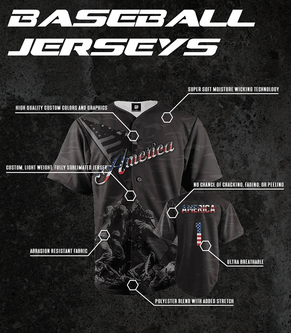 USA Liberty Baseball Jersey