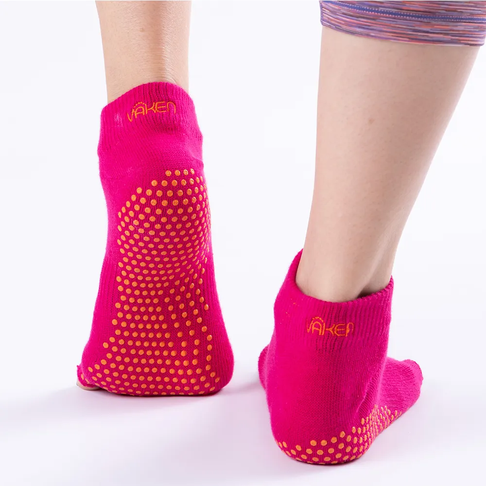 Vaken Grip Socks-1 Pair/Pack - Pink Dot Orange