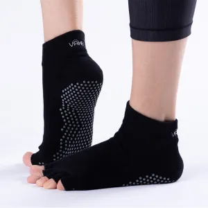Vaken Grip Socks-2 Pairs/Pack - Black Dot Grey and Orange