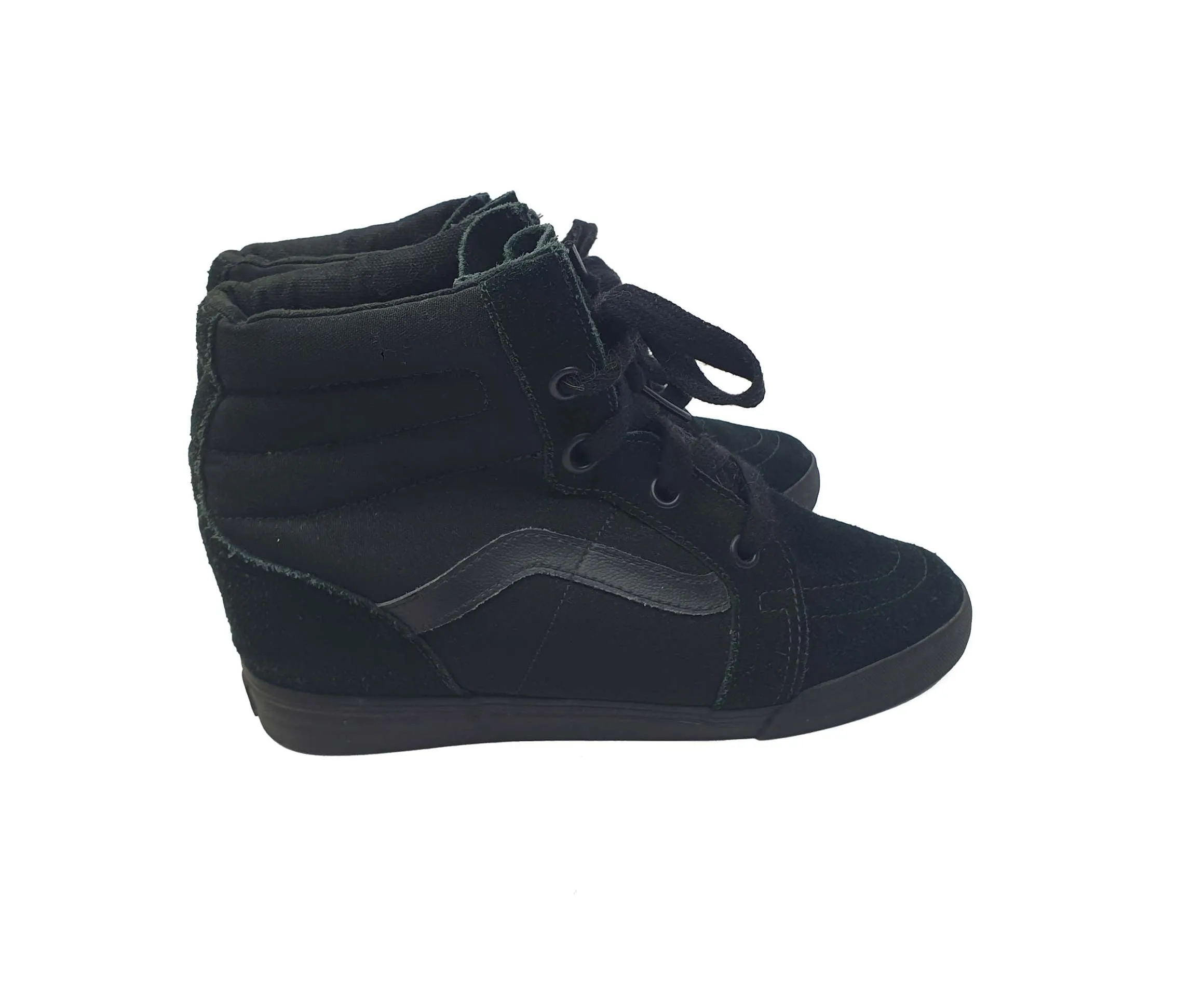 Vans black wedge high top shoes size 10.5