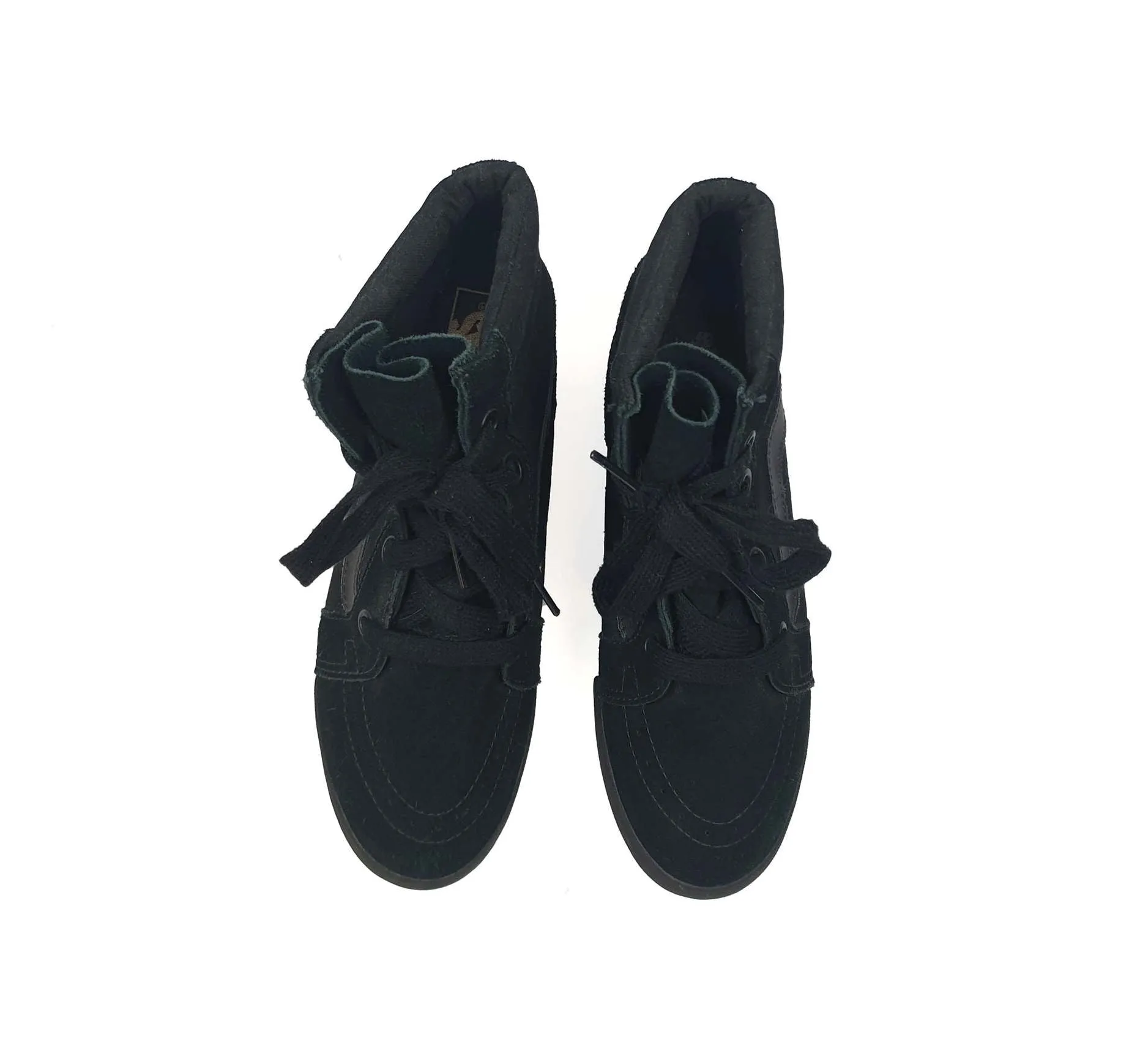 Vans black wedge high top shoes size 10.5