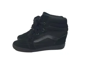 Vans black wedge high top shoes size 10.5