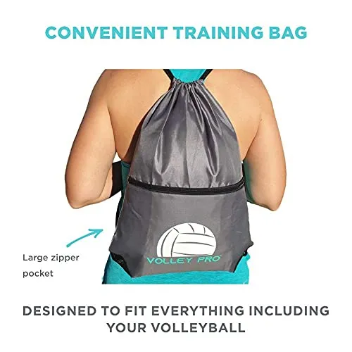 Volley Pro Premium Volleyball Rebounder & Serving Trainer.Solo Volleyball Spike Trainer for Indoor or Outdoor Spiking & Serve Practice.Volleyball Training Equipment Aid.Beginner Volleyball Server Kit