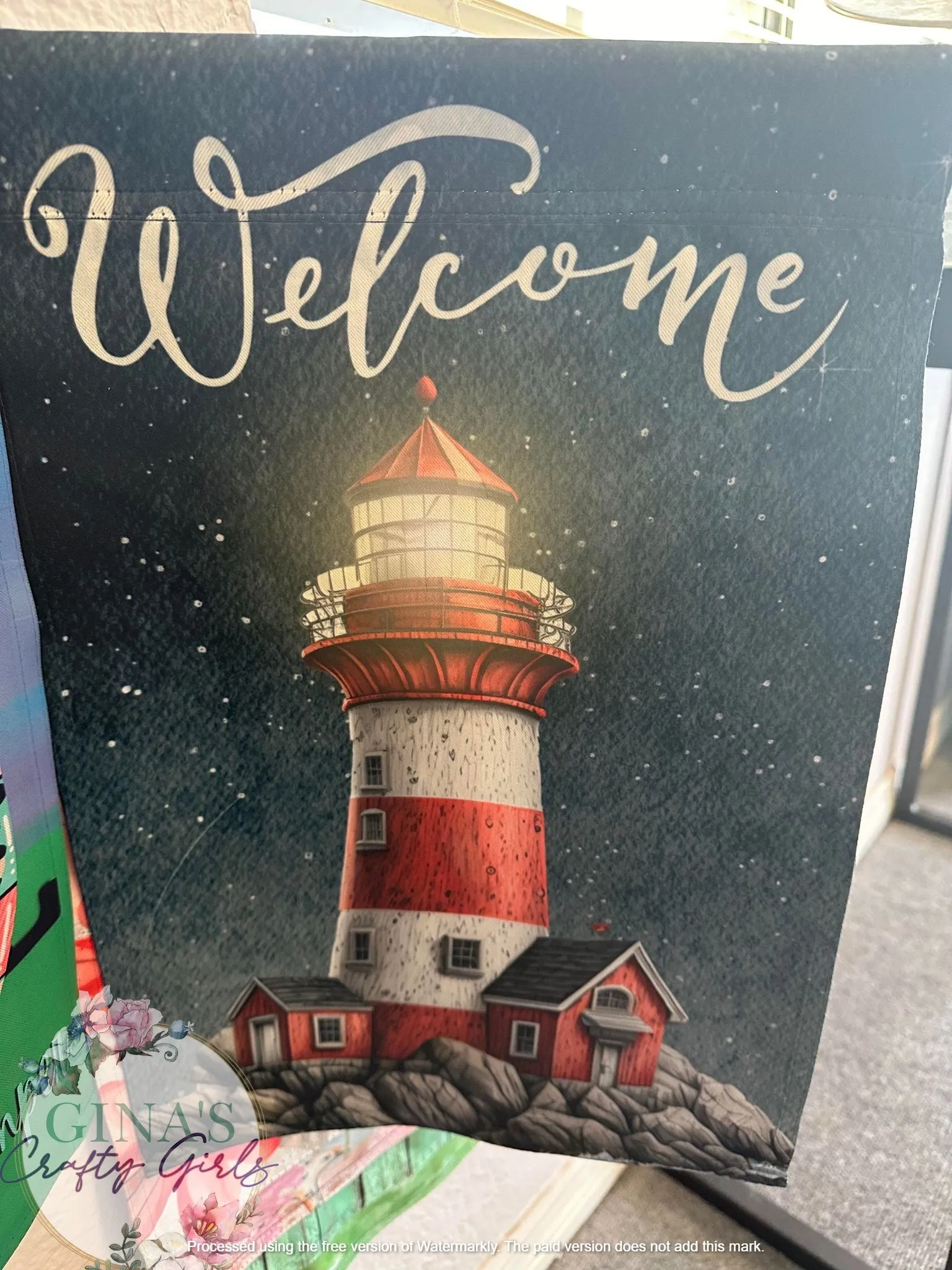 Welcome Lighthouse 12 x18 Double Sided Garden Flag