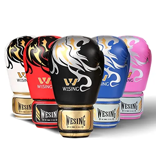 Wesing Pro Grade Boxing Gloves for Women and Men, Kickboxing Bagwork Gel Sparring Training Gloves Muay Thai Style Punching Bag Mitts