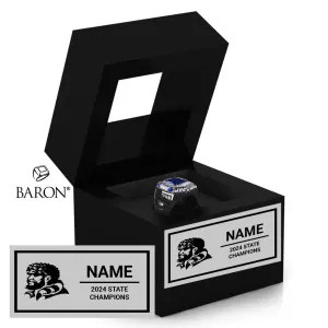 Western Christian High School Girls Basketball 2024 Championship Black Window Ring Box