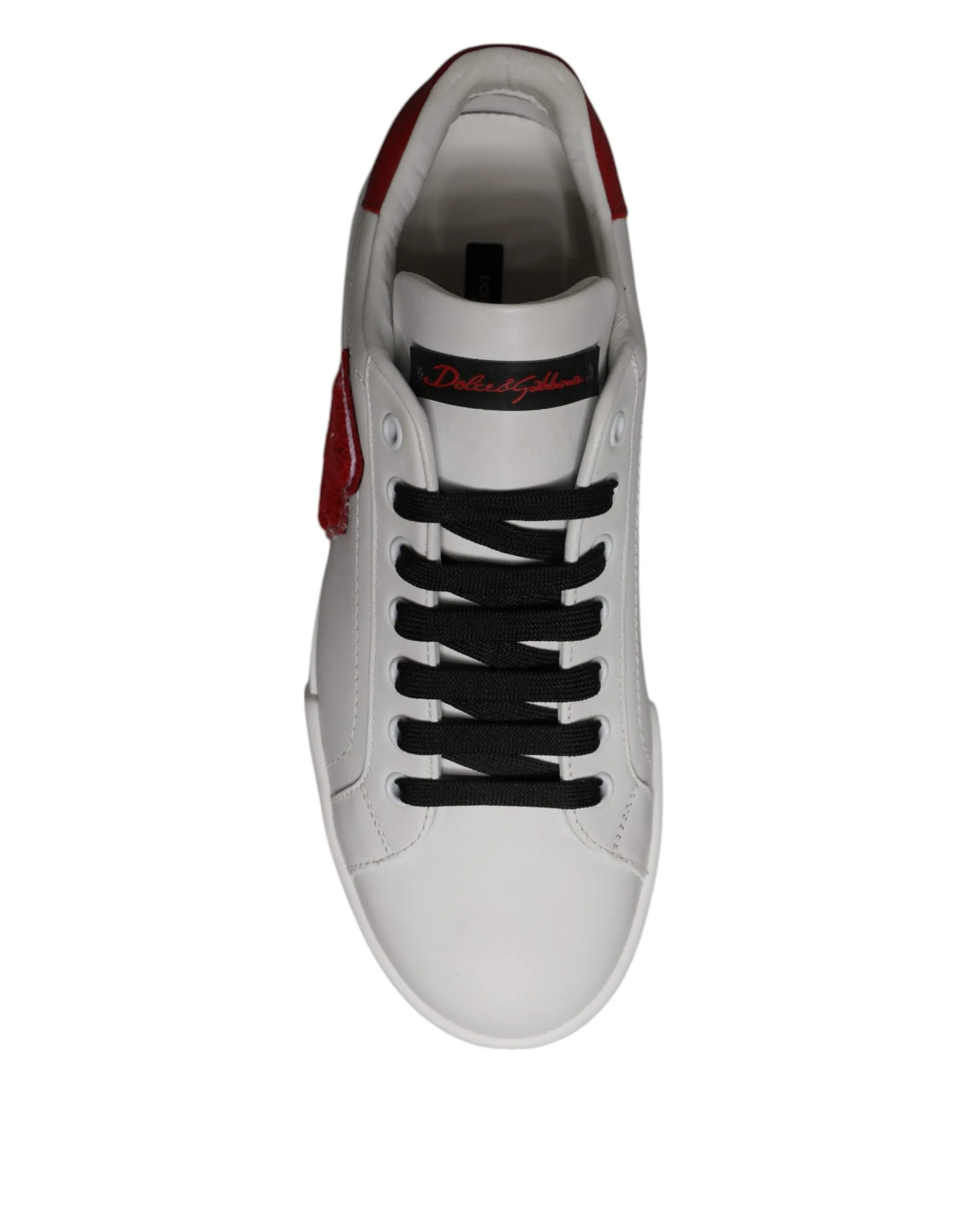 White Leather DG Logo Low Top Sneakers Shoes