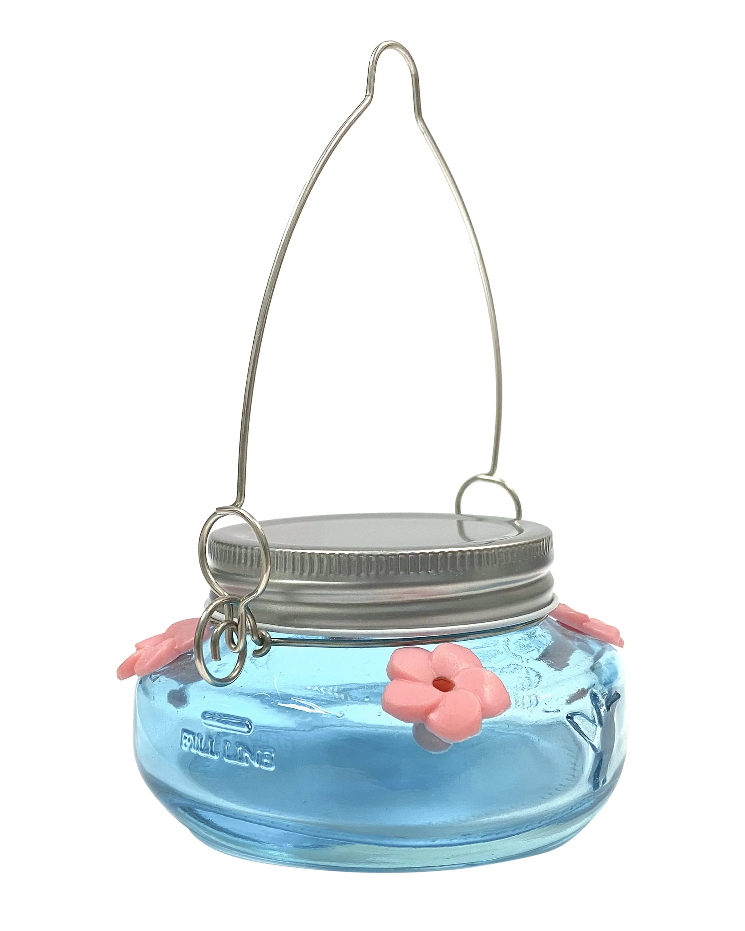 Wild Wings Antique Teal Mason Jar Hummingbird Feeder Durable Glass Dish 6 ounce