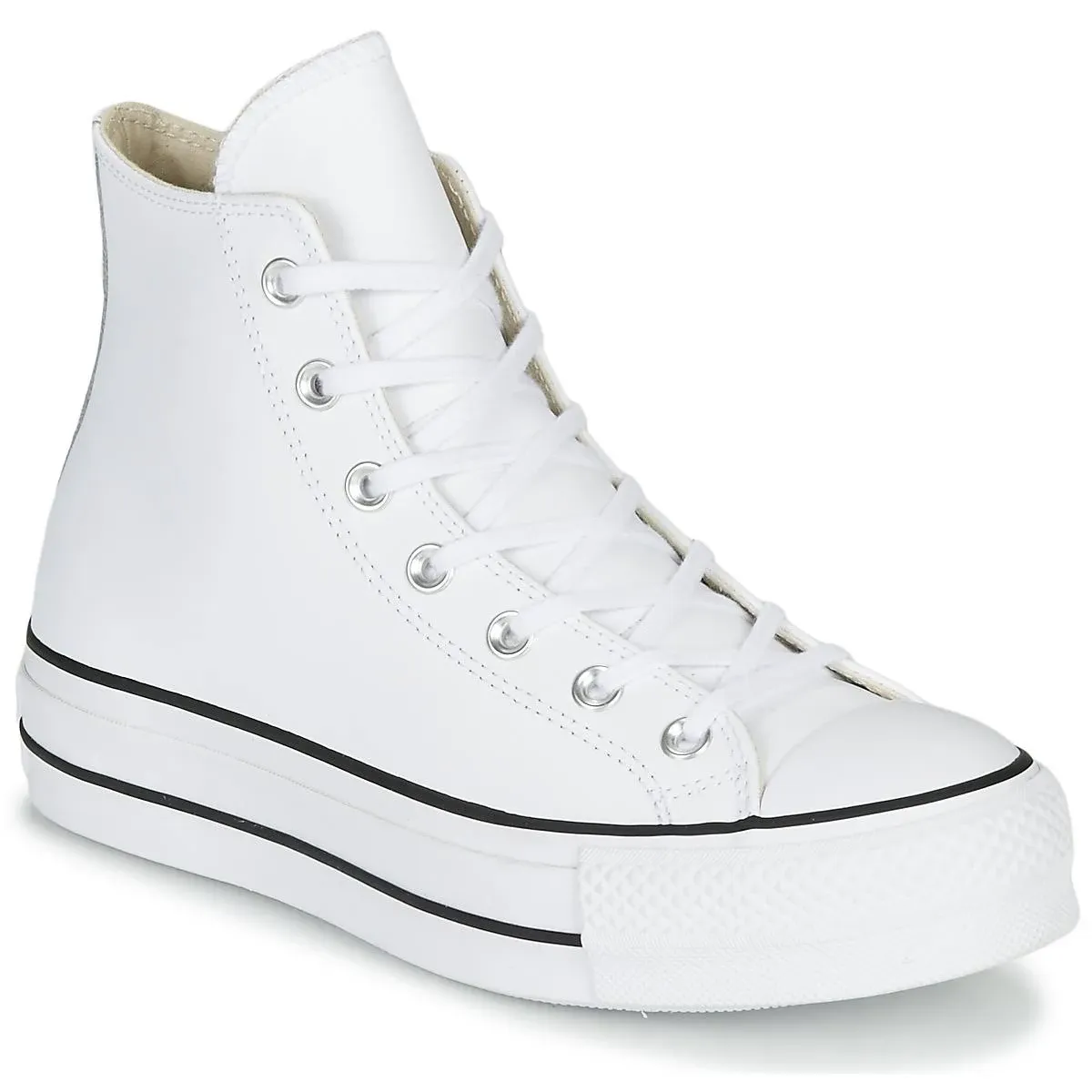 Womens Chuck Taylor Lift Leather High Top - White