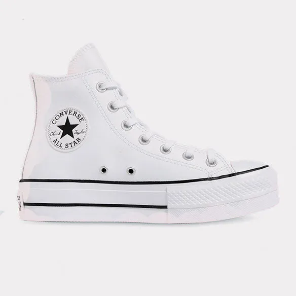 Womens Chuck Taylor Lift Leather High Top - White