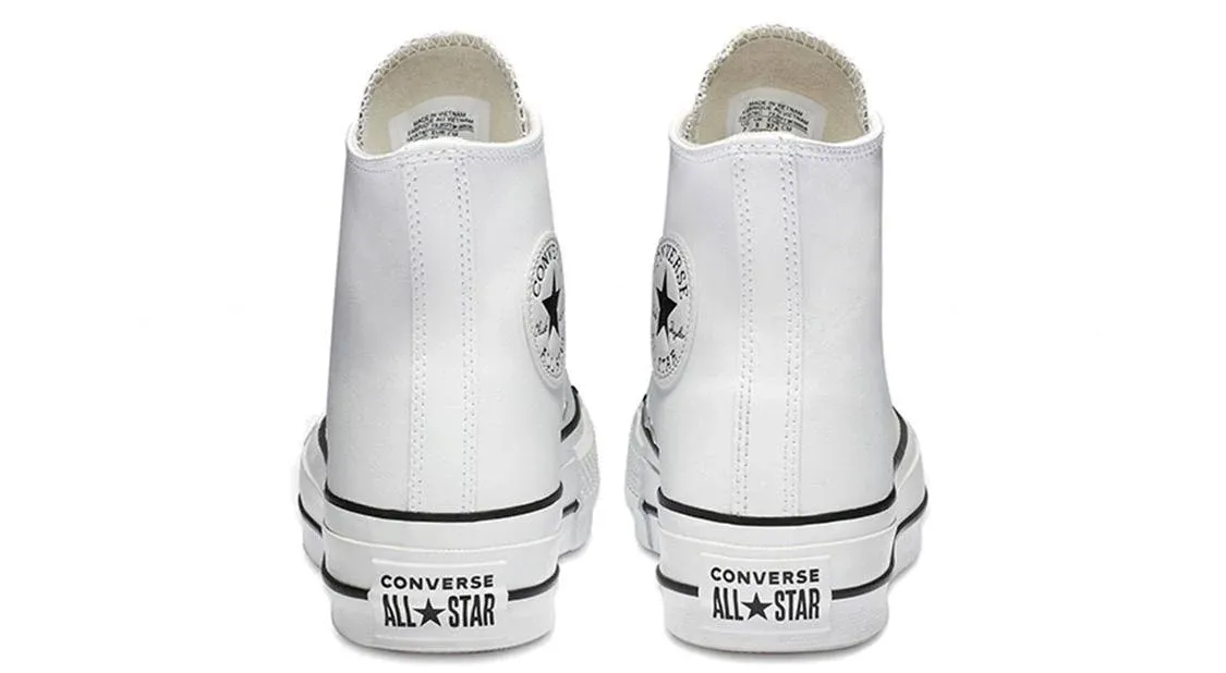 Womens Chuck Taylor Lift Leather High Top - White