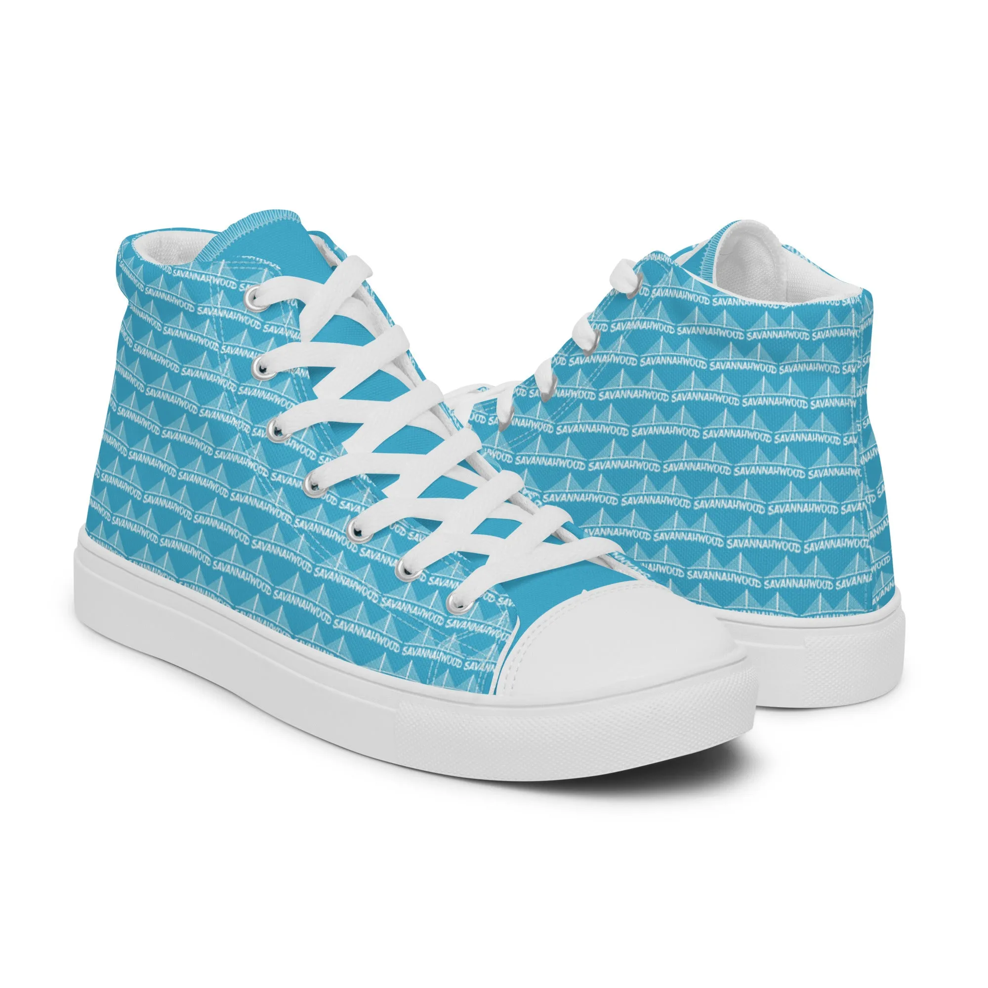 Women’s high top canvas shoes Blue and White