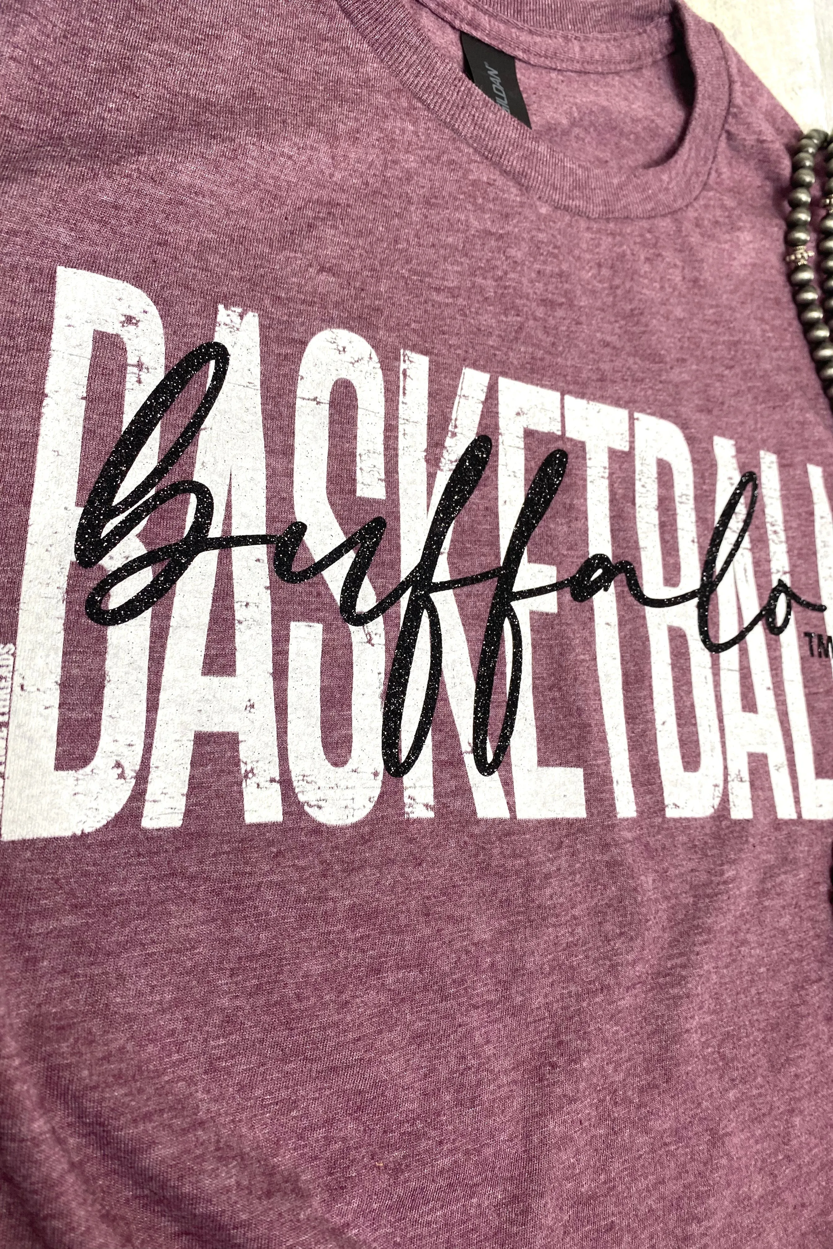 WTAMU Buffalo Basketball Maroon Tee