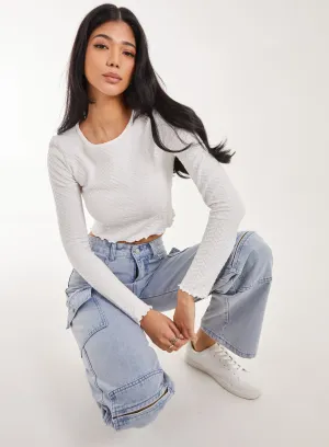 Zig Zag Jersey Long Sleeve Top