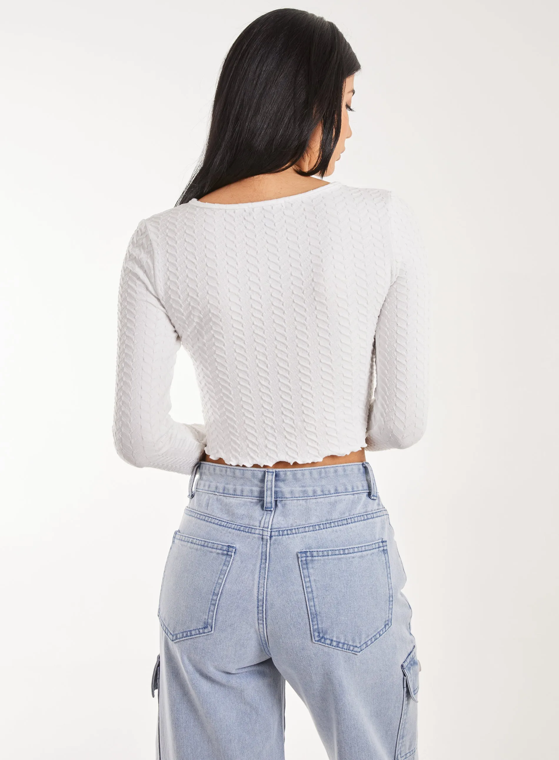 Zig Zag Jersey Long Sleeve Top