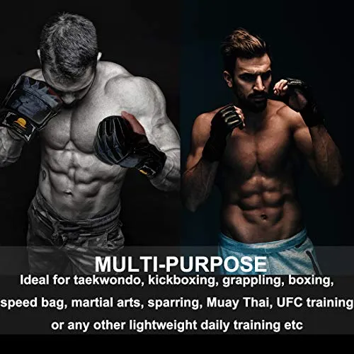 ZooBoo Punching Gloves, Half-Finger Boxing Fight Gloves MMA Mitts with Adjustable Wrist Band for Sanda Sparring Bag Training (One Size Fits Most)